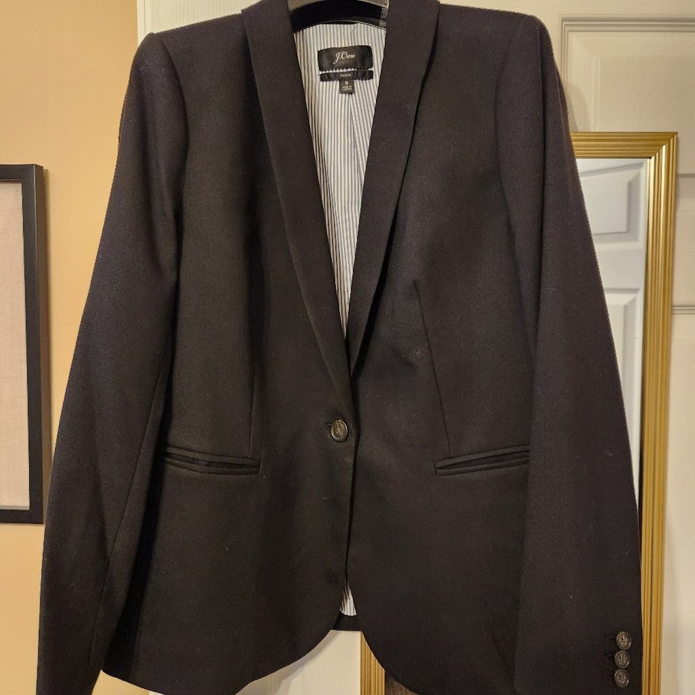 J Crew Parke blazer in wool flannel - Black